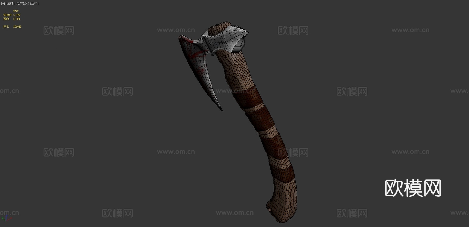 染血投斧3d模型下载（渲染图4）