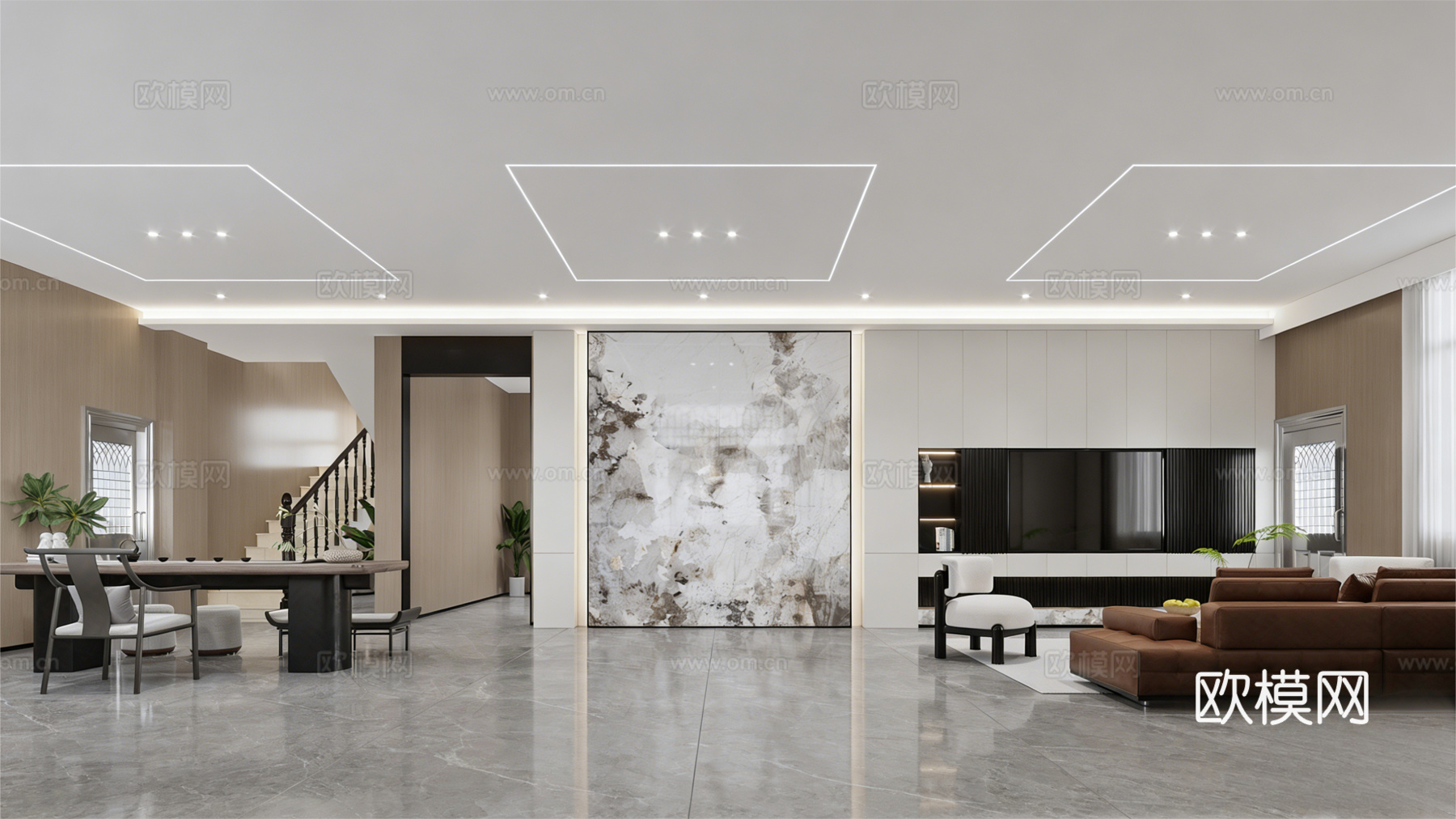 现代家居客厅 去客厅化3d模型下载