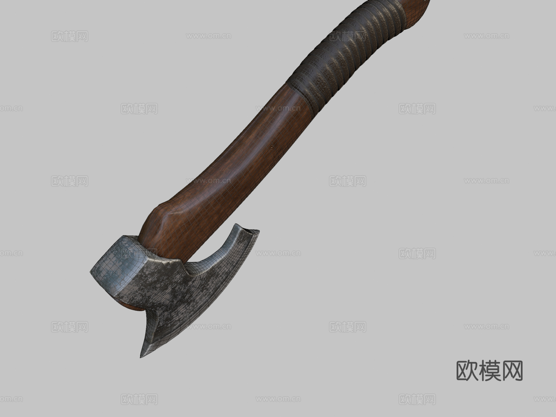 约翰尼曼手工狩猎斧游戏资产3d模型下载（渲染图2）