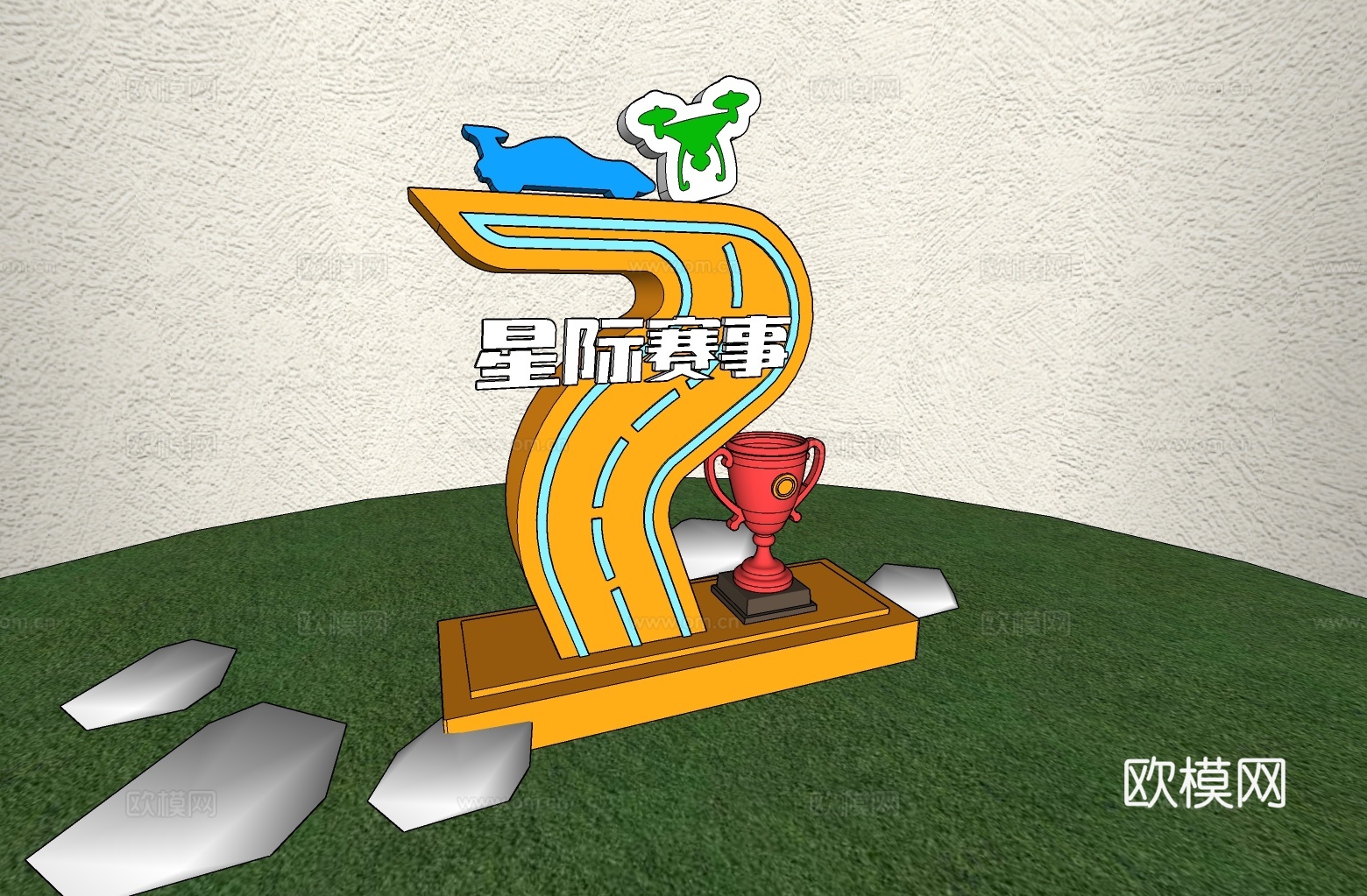 科技美陈 科技导视 公园导视 美陈导视 美陈打卡su模型