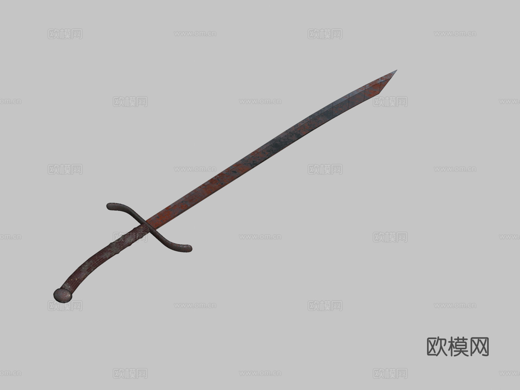 海盗军刀脏污3d模型下载（渲染图2）