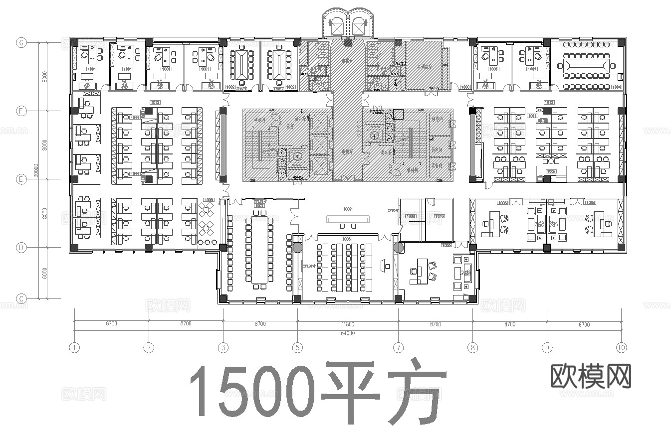 38套办公室 最新平面施工图合集cad施工图