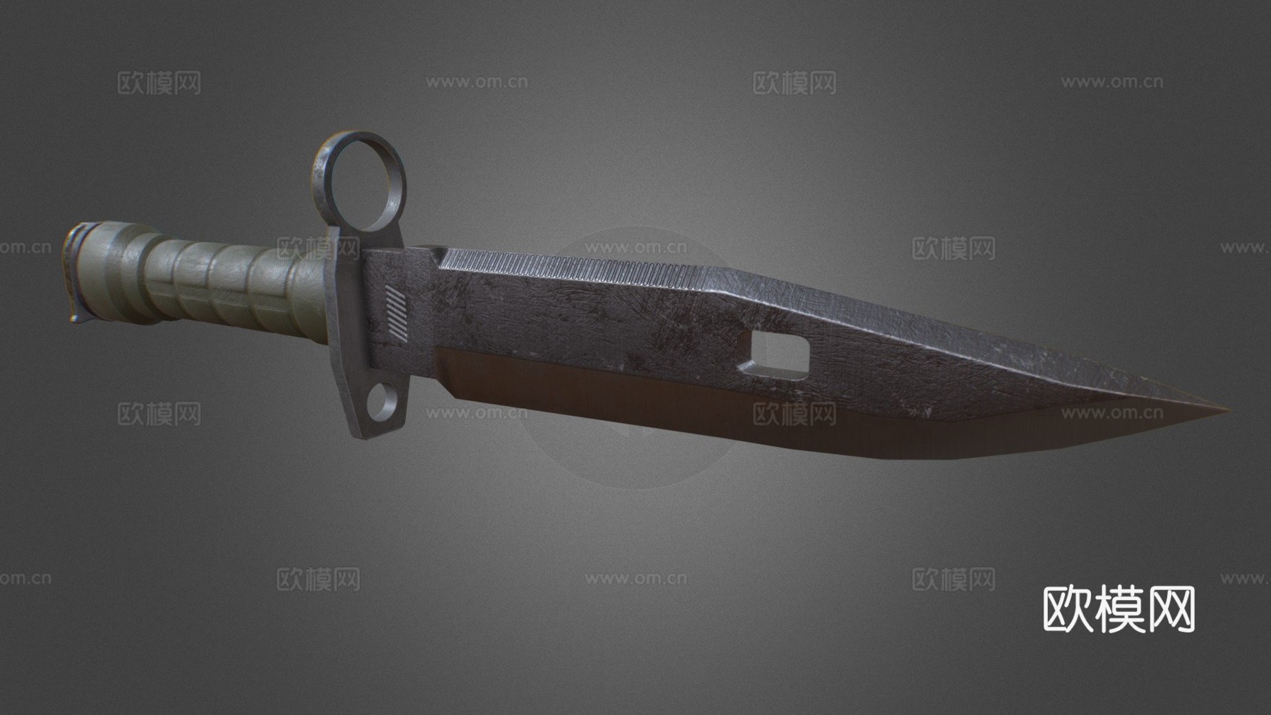 刺刀枪3d模型下载（渲染图1）