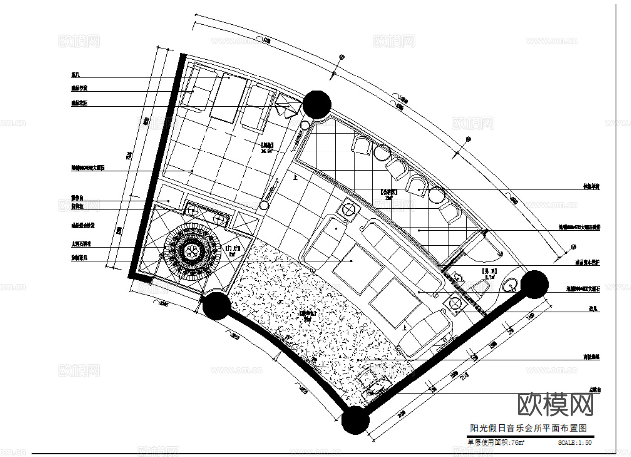 5套现代商务KTV室内CAD施工图效果图cad施工图