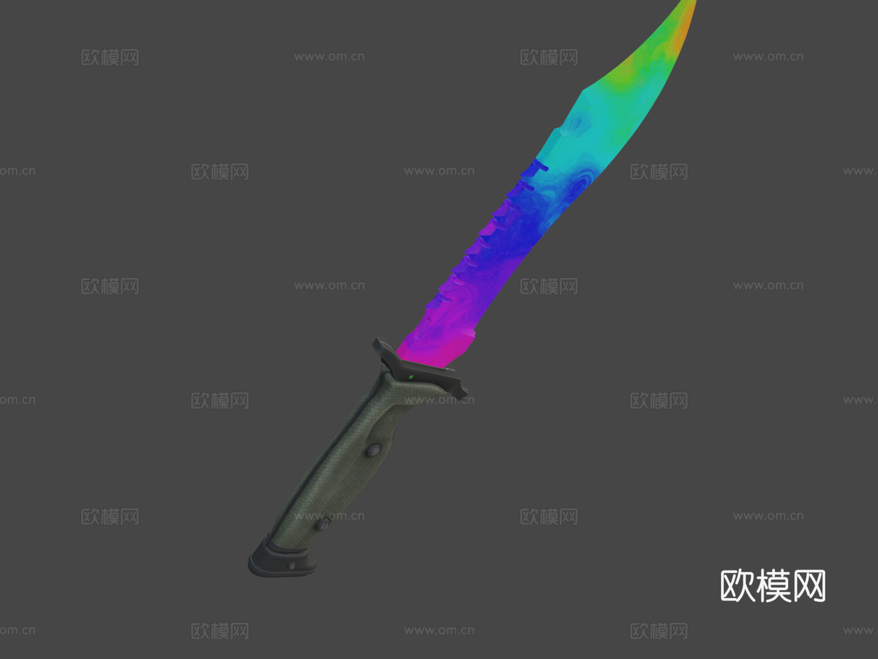 鲍伊刀彩色油墨3d模型下载（渲染图8）