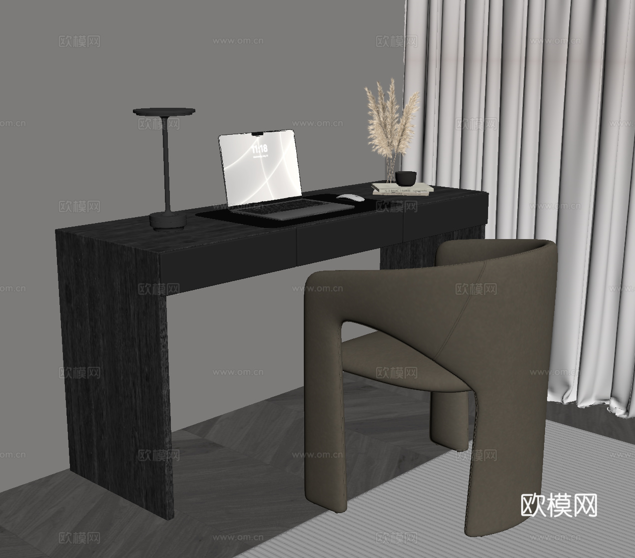 现代书桌椅su模型
