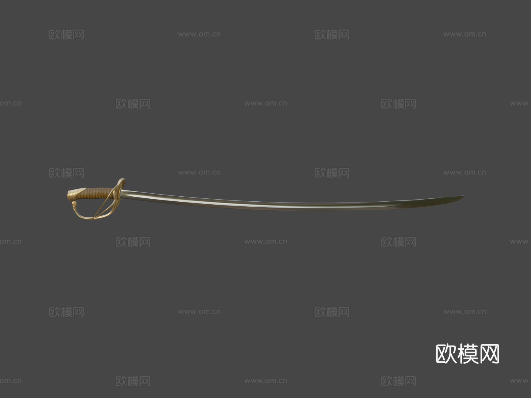 法国军官轻骑兵剑3d模型下载（渲染图6）