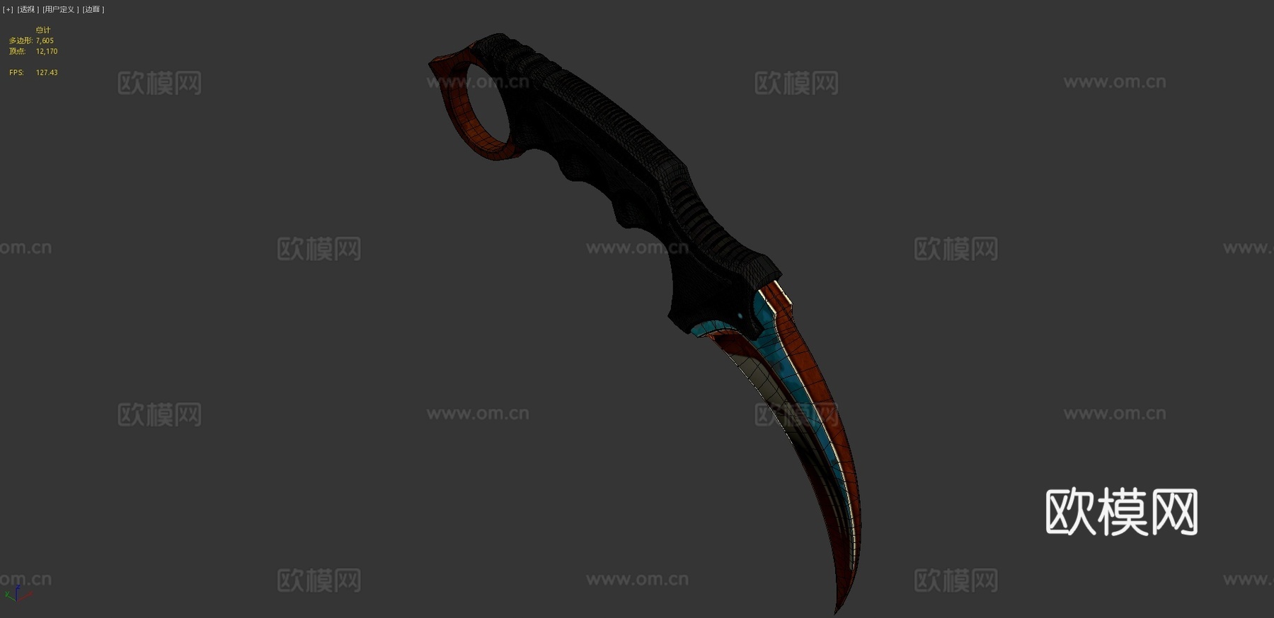 冰霜反叛爪刀3d模型下载（渲染图4）