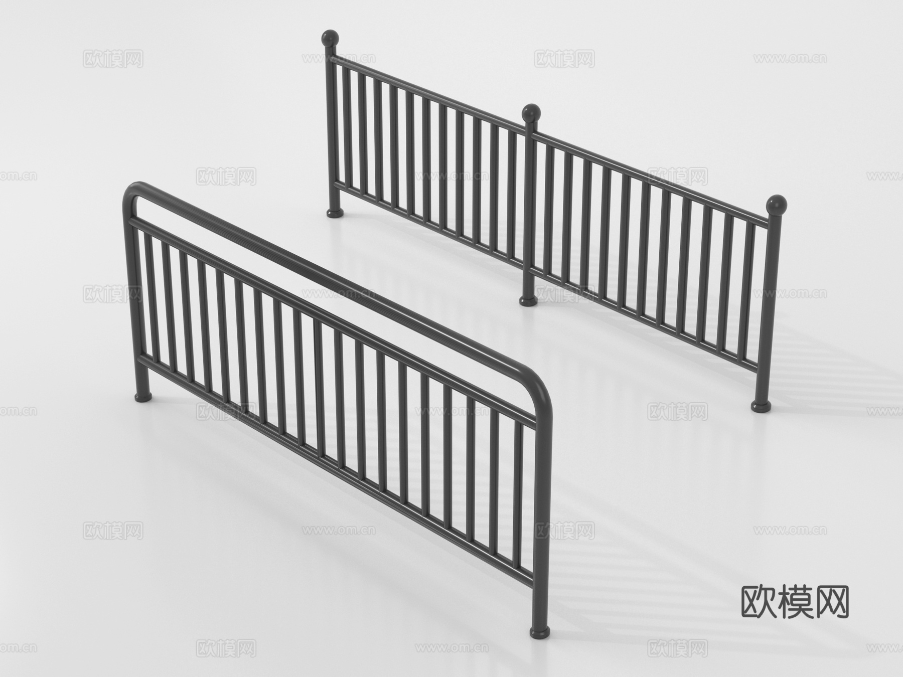 现代围栏护栏 铁艺栏杆 扶手su模型
