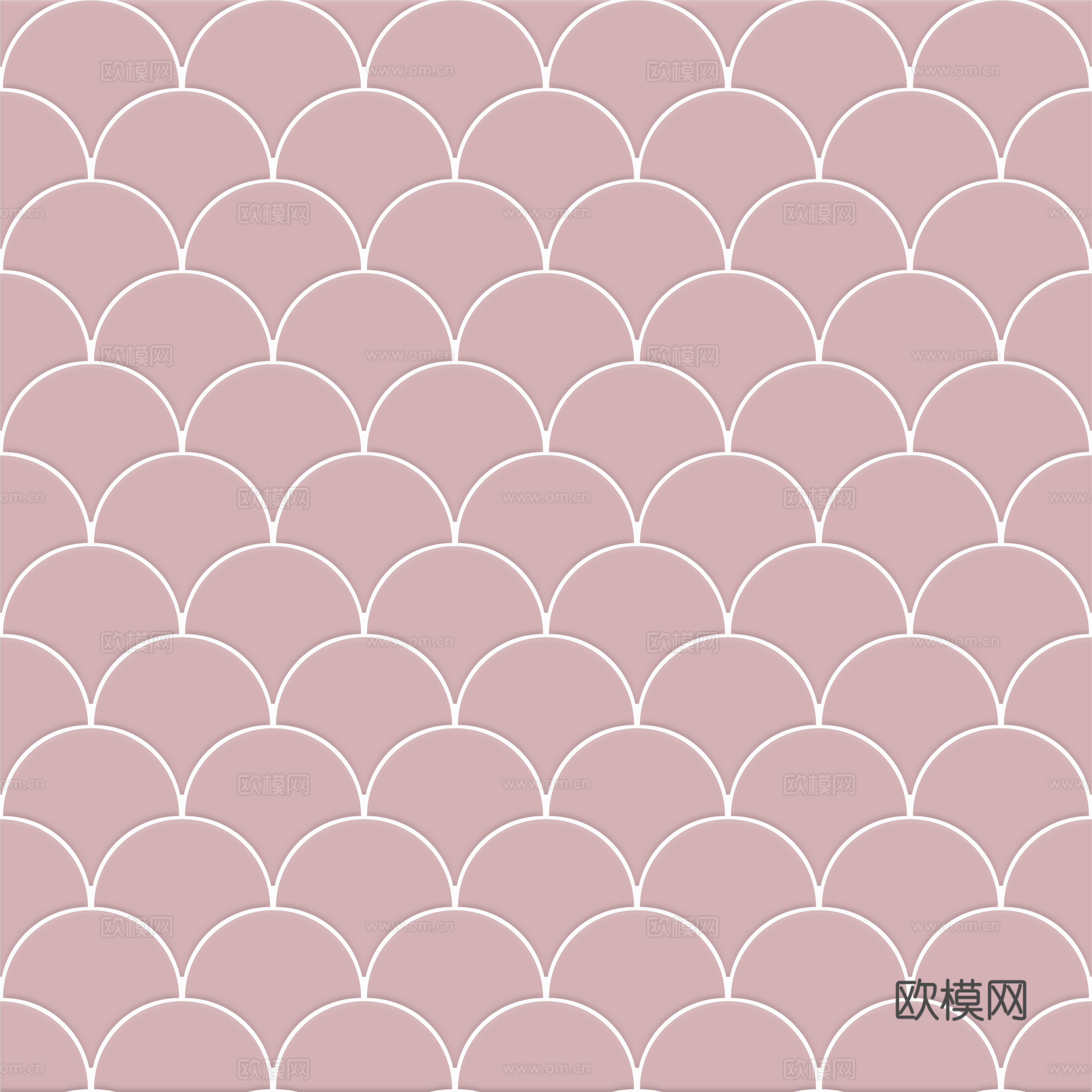 粉色扇形瓷砖马赛克