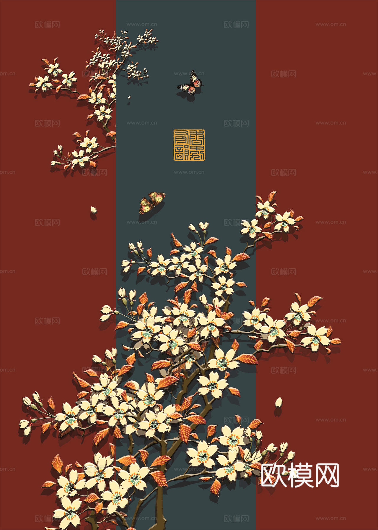 中式新中式挂画壁画水墨字画山水花鸟背景墙壁纸装饰画抽象画油画下载