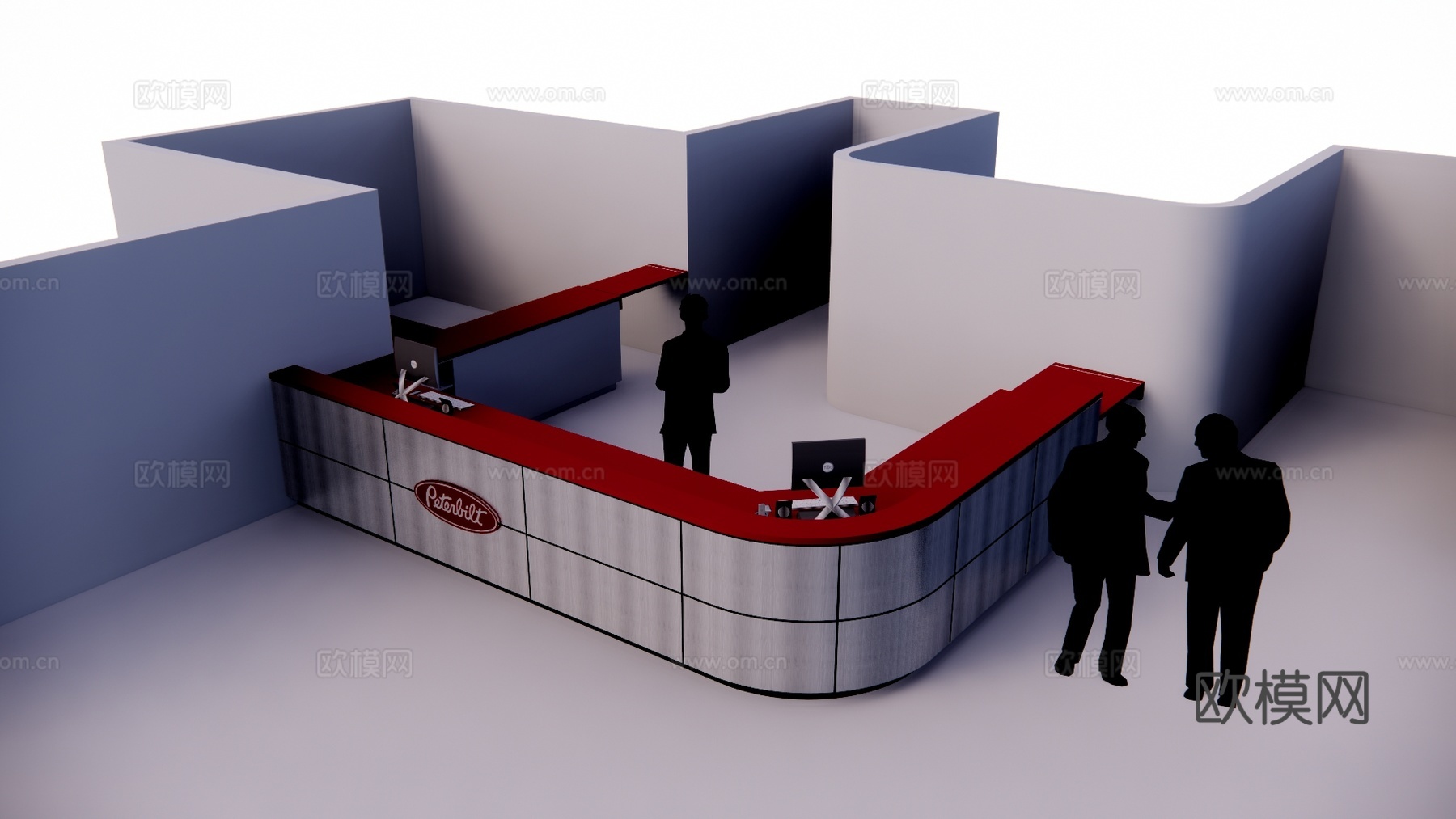 办公室 酒店前台 接待 办公空间 大厅 工装su模型