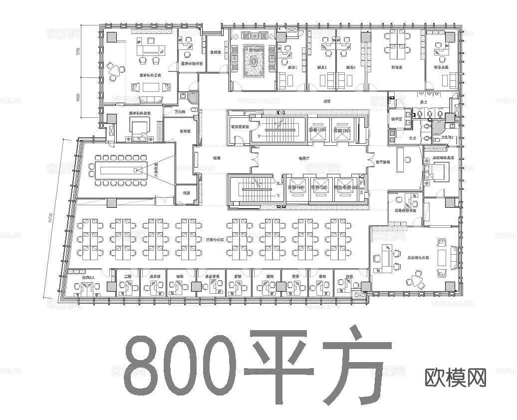 38套办公室 最新平面施工图合集cad施工图