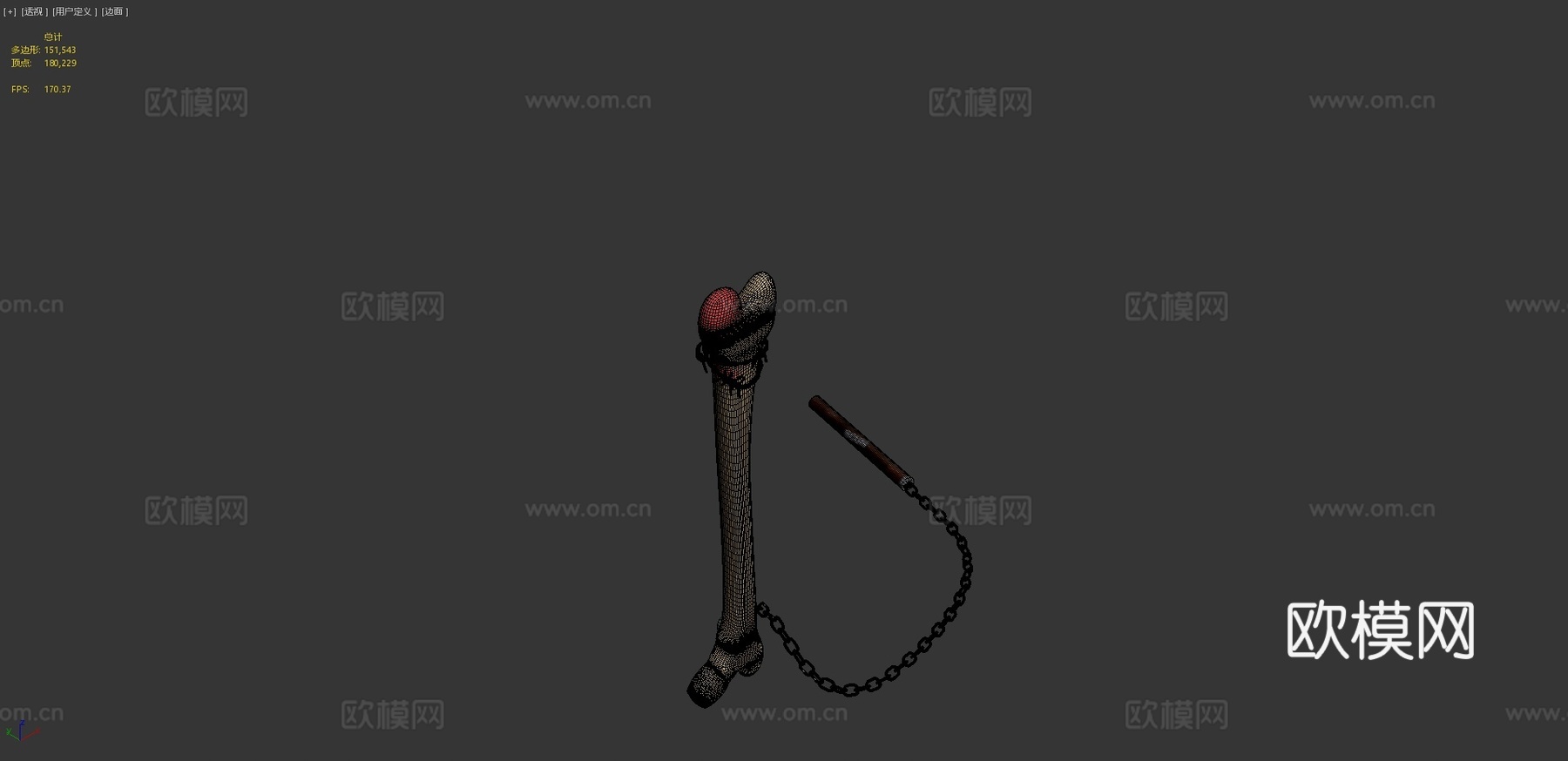 骨节棍3d模型下载（渲染图4）