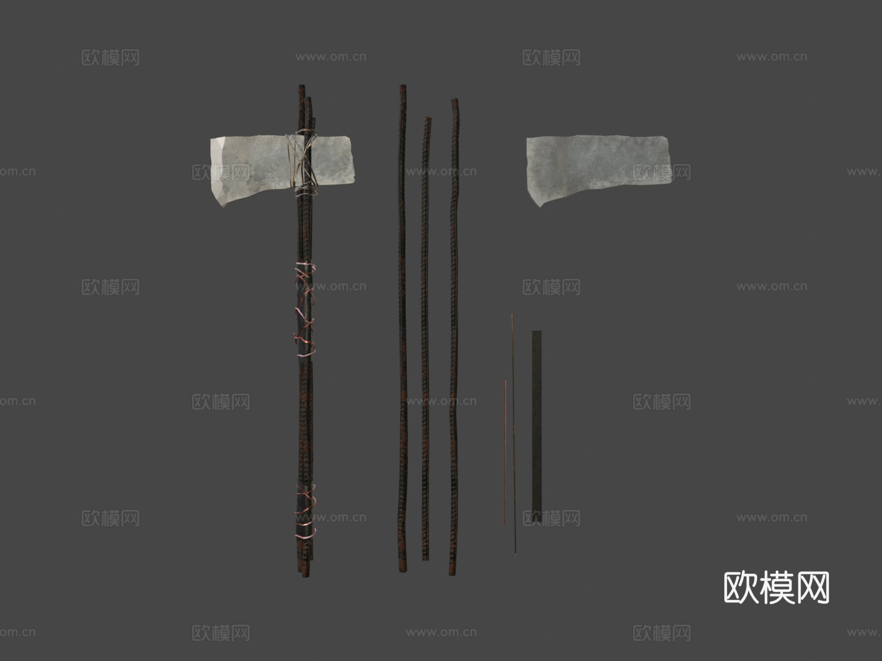 手工金属斧33d模型下载（渲染图7）