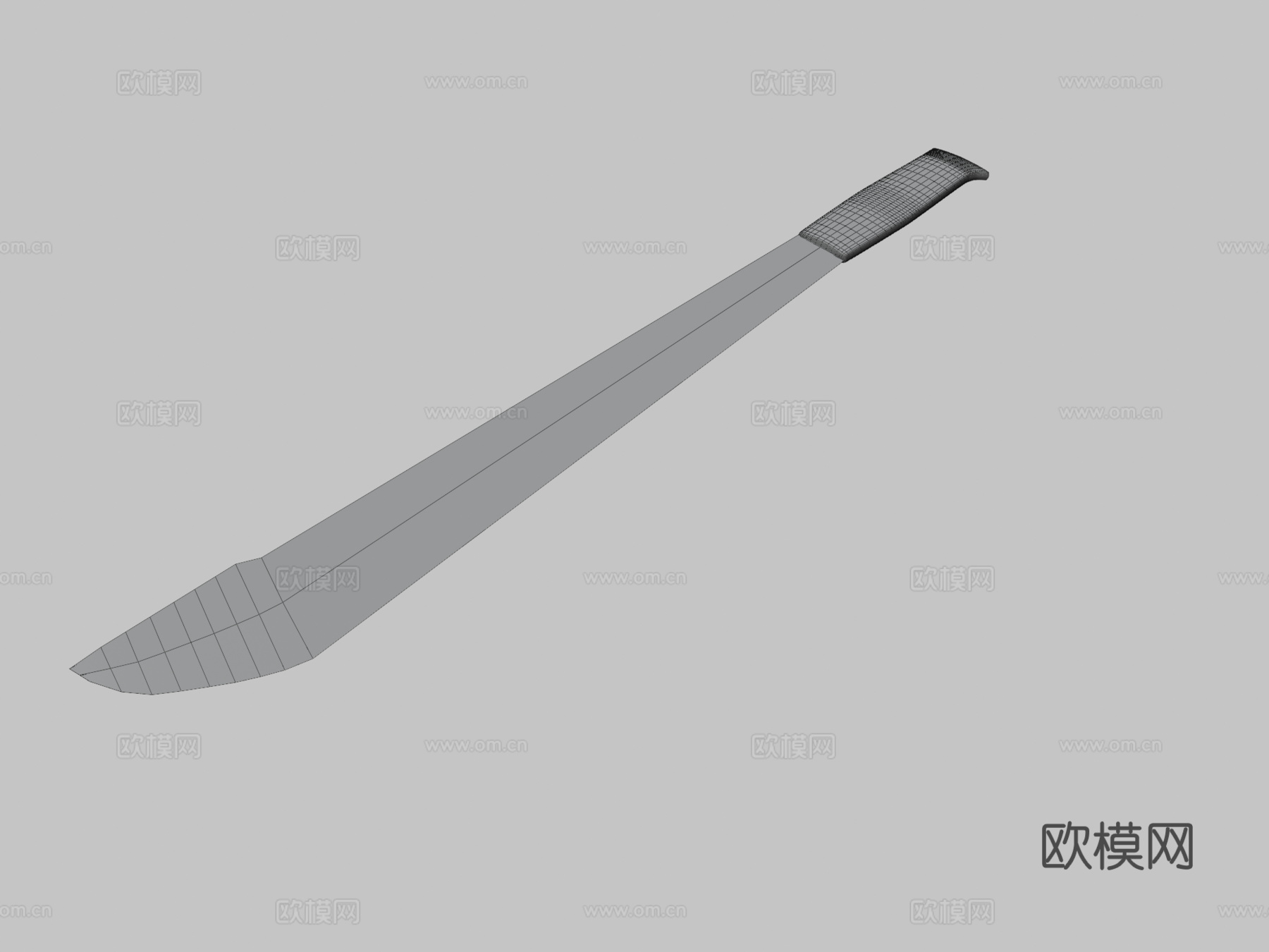 简易砍刀生锈3d模型下载（渲染图3）