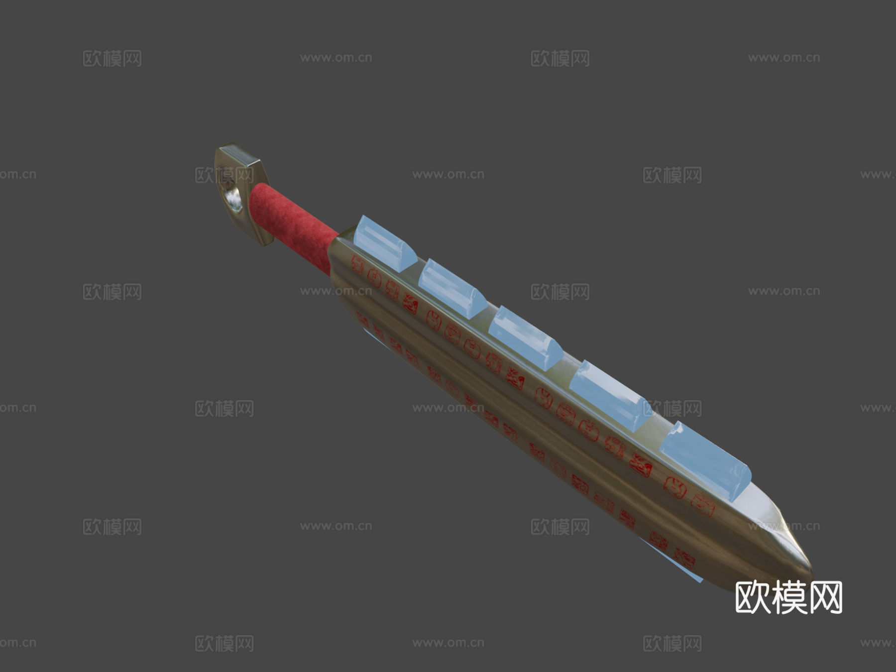 阿兹特克风格战斧3d模型下载（渲染图5）