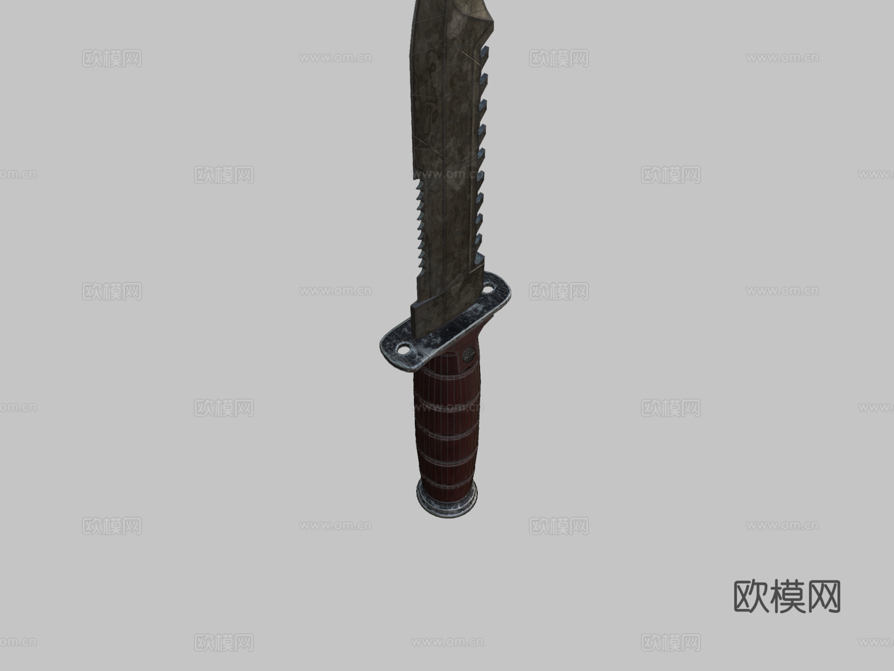 军刀低多边形3d模型下载（渲染图2）