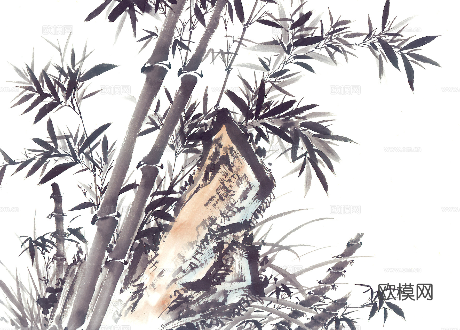 中式新中式挂画壁画字画山水花鸟背景墙壁纸装饰画抽象画油画下载