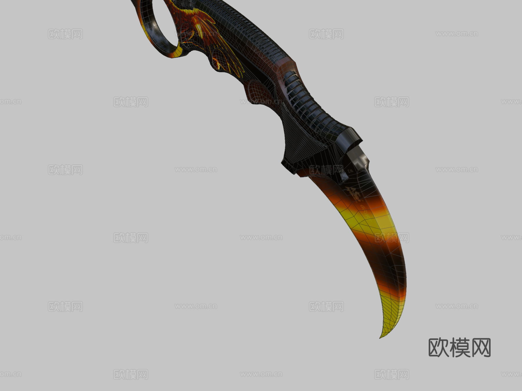 火焰恐龙爪刀皮肤3d模型3d模型下载（渲染图2）