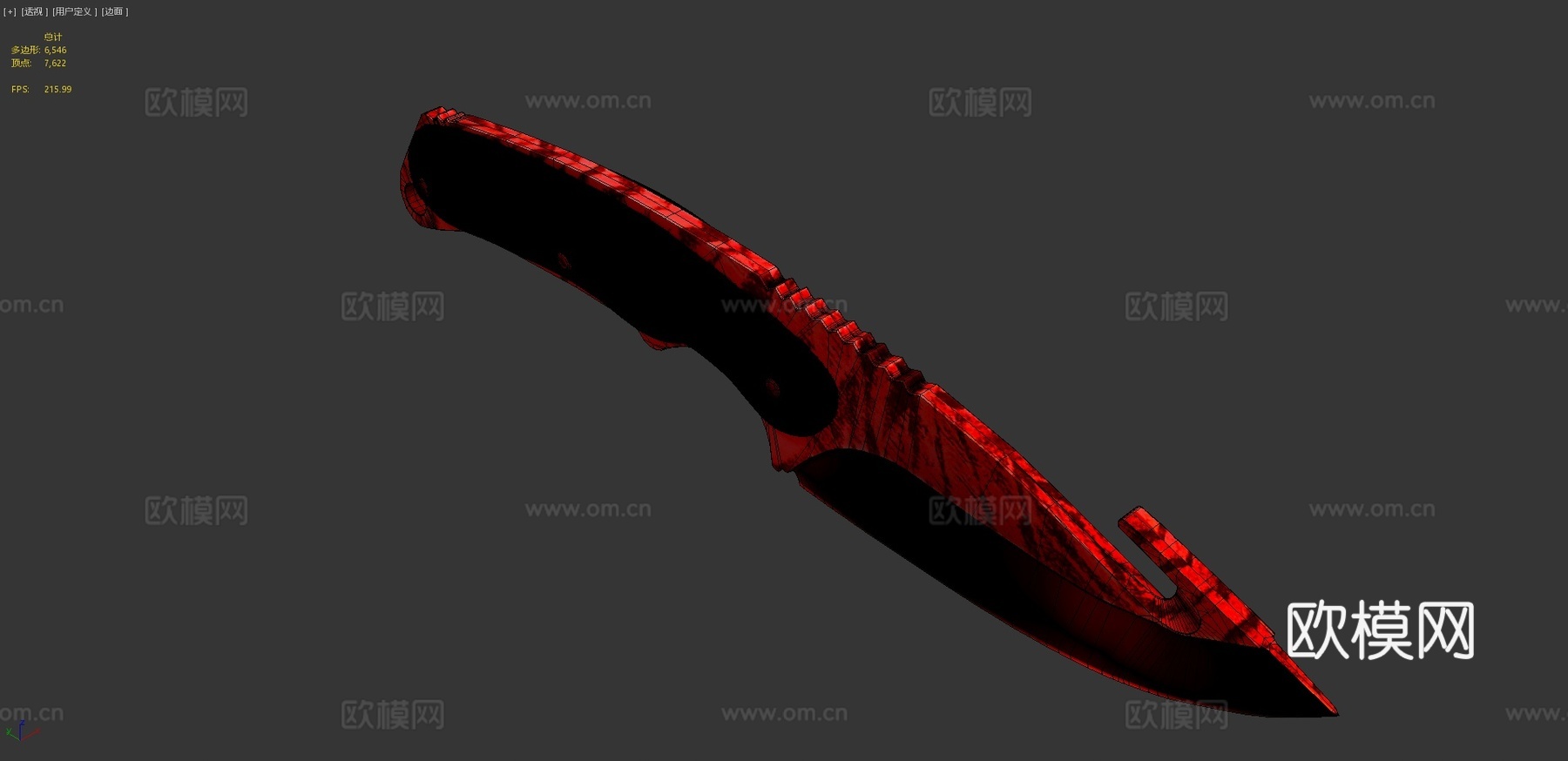 剑齿虎肠刀皮肤3d模型下载（渲染图4）