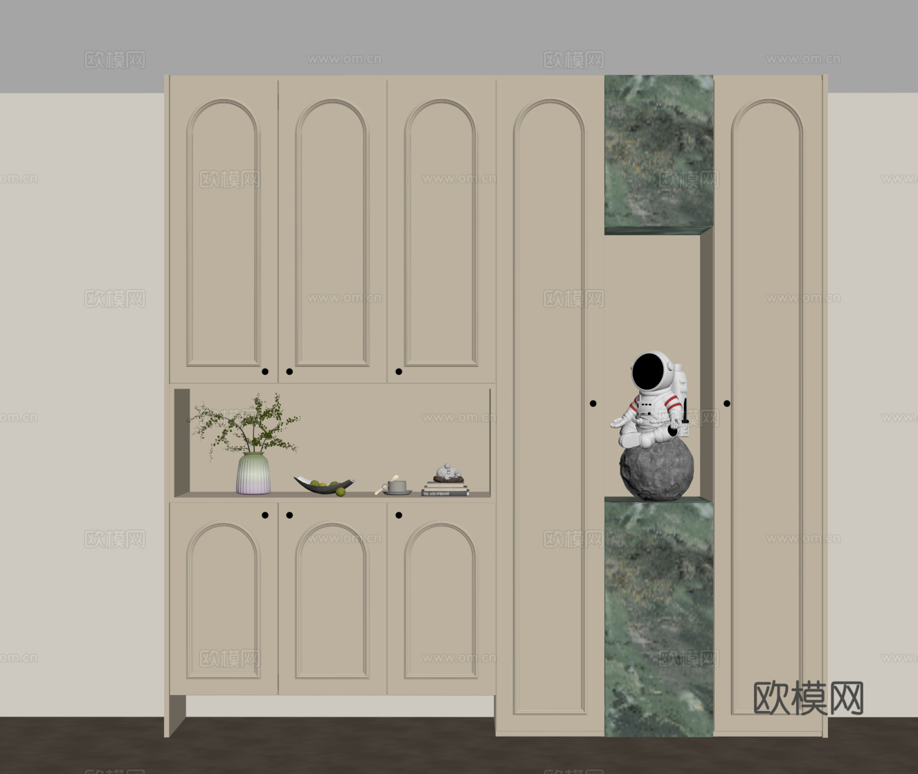 法式奶油风鞋柜 入户鞋柜su模型