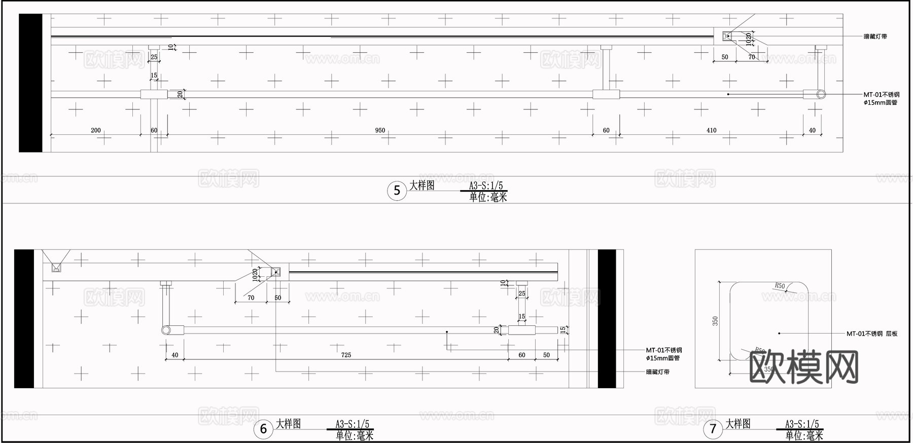 衣帽间平立面图 敞开式衣柜 现代衣帽间  衣柜节点cad施工图