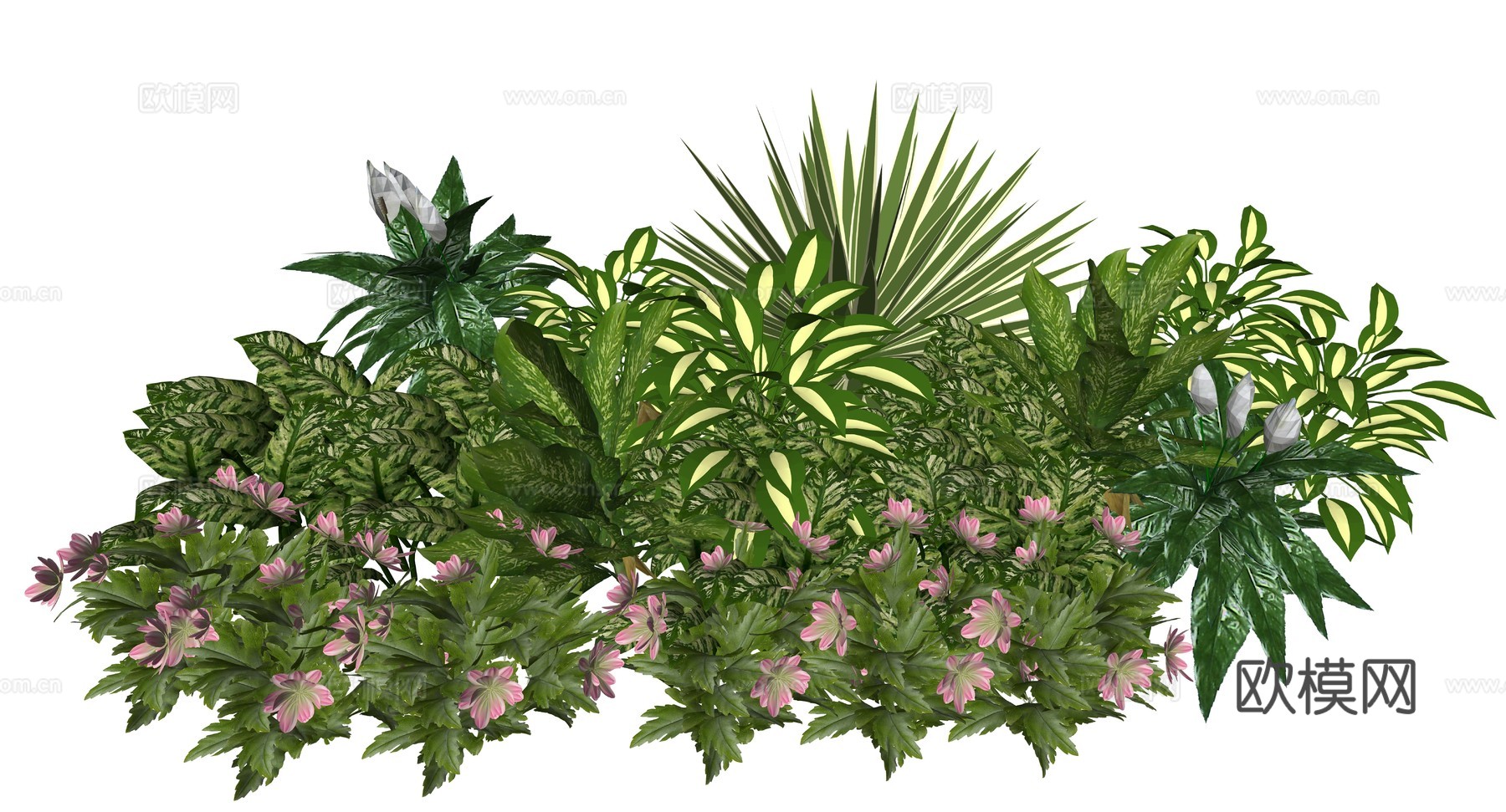 现代庭院景观植物组合su模型