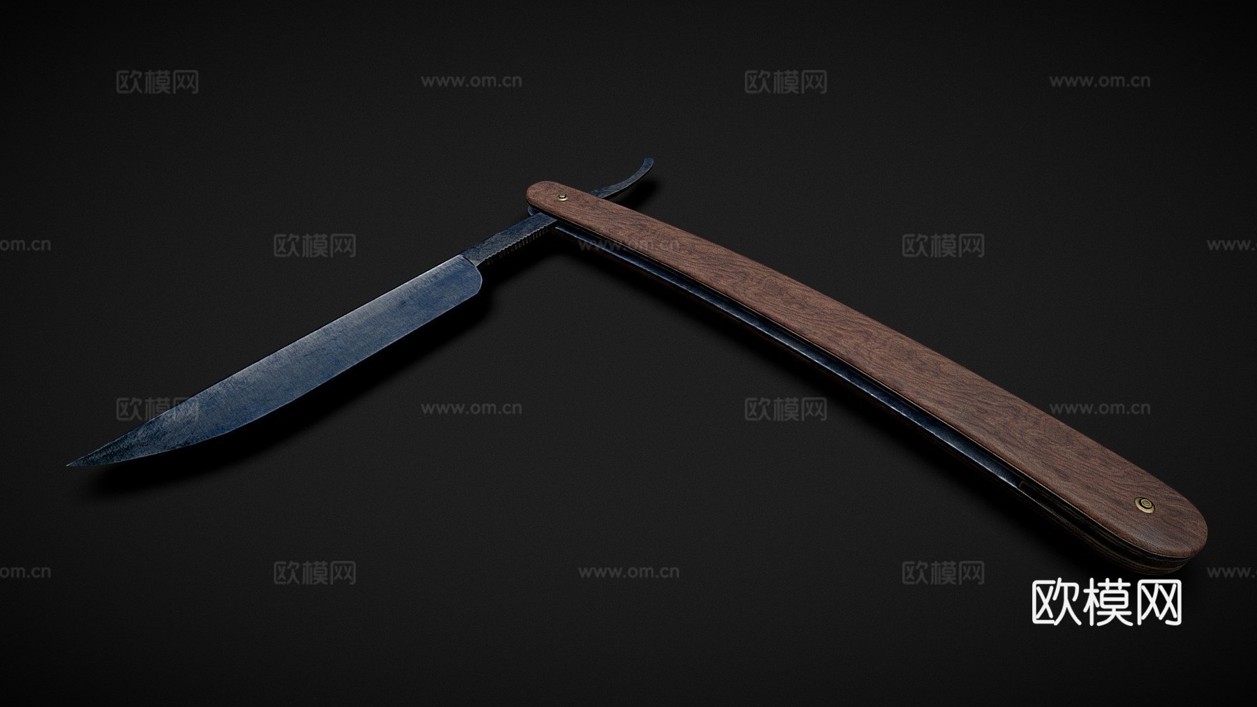 直剃刀木质版辐射迈阿密3d模型下载（渲染图1）