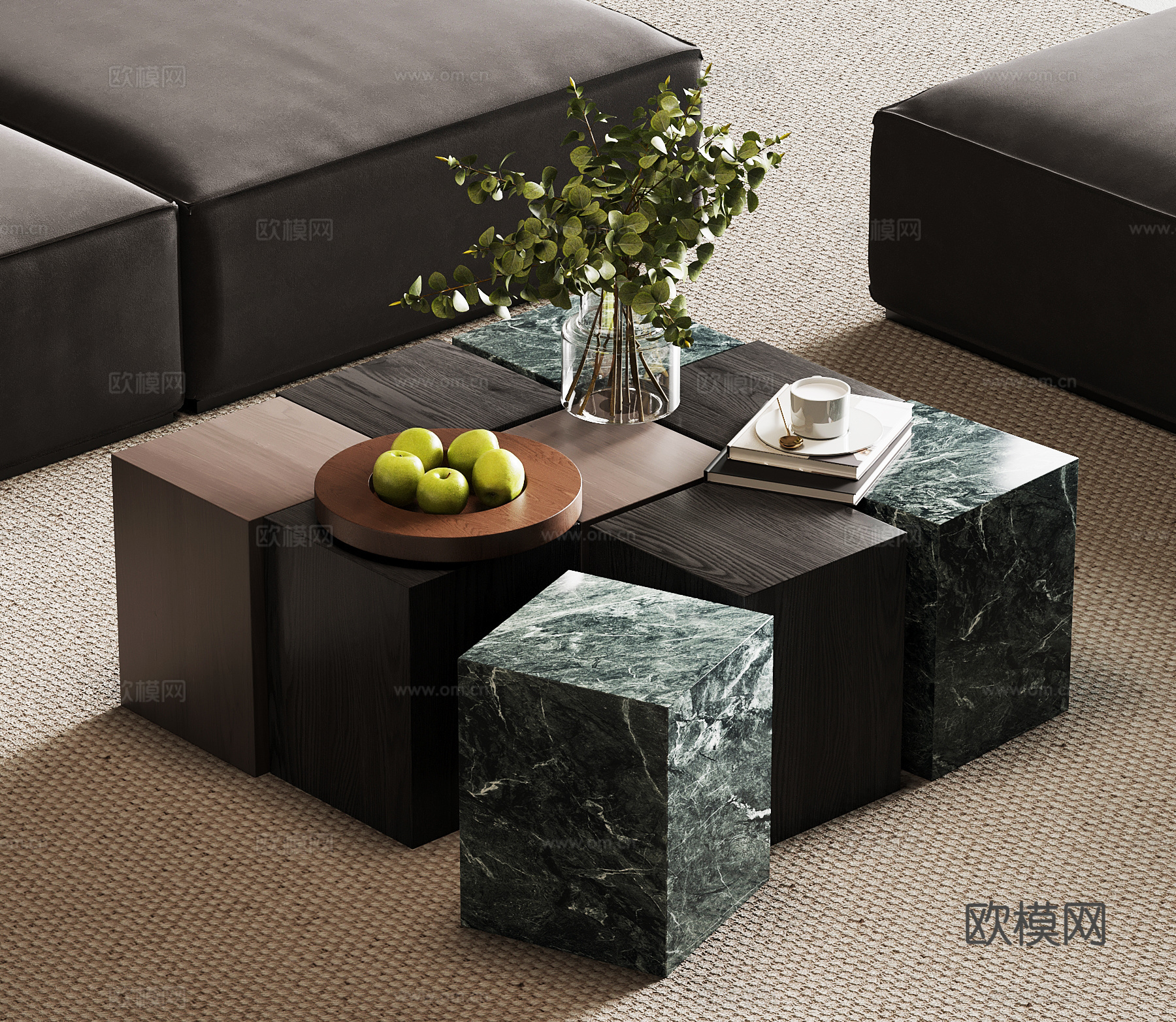 现代意式茶几3d模型