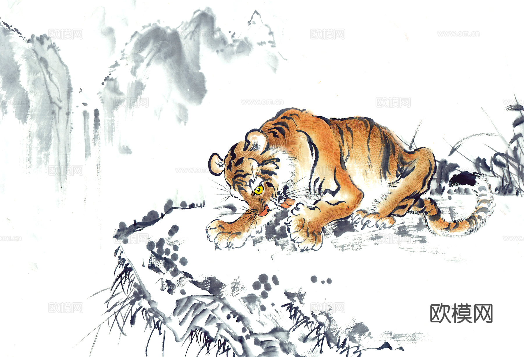 中式新中式挂画壁画字画山水花鸟背景墙壁纸装饰画抽象画油画下载