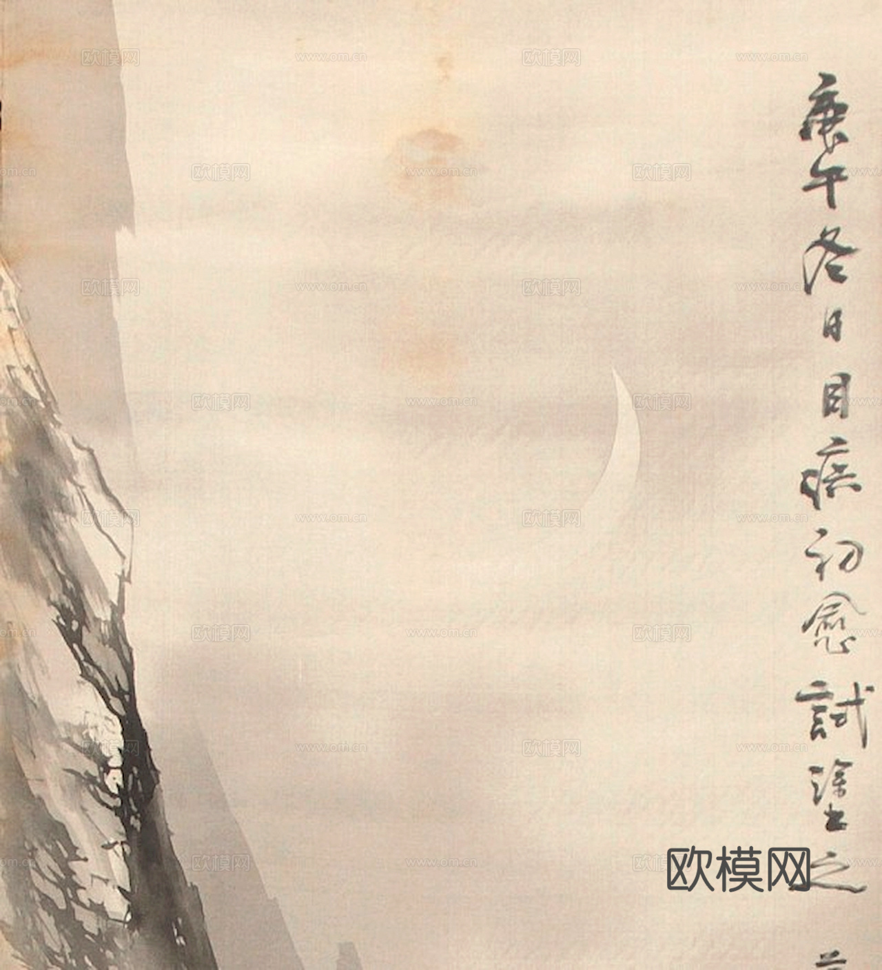 中式新中式挂画壁画水墨字画山水花鸟背景墙壁纸装饰画抽象画油画下载