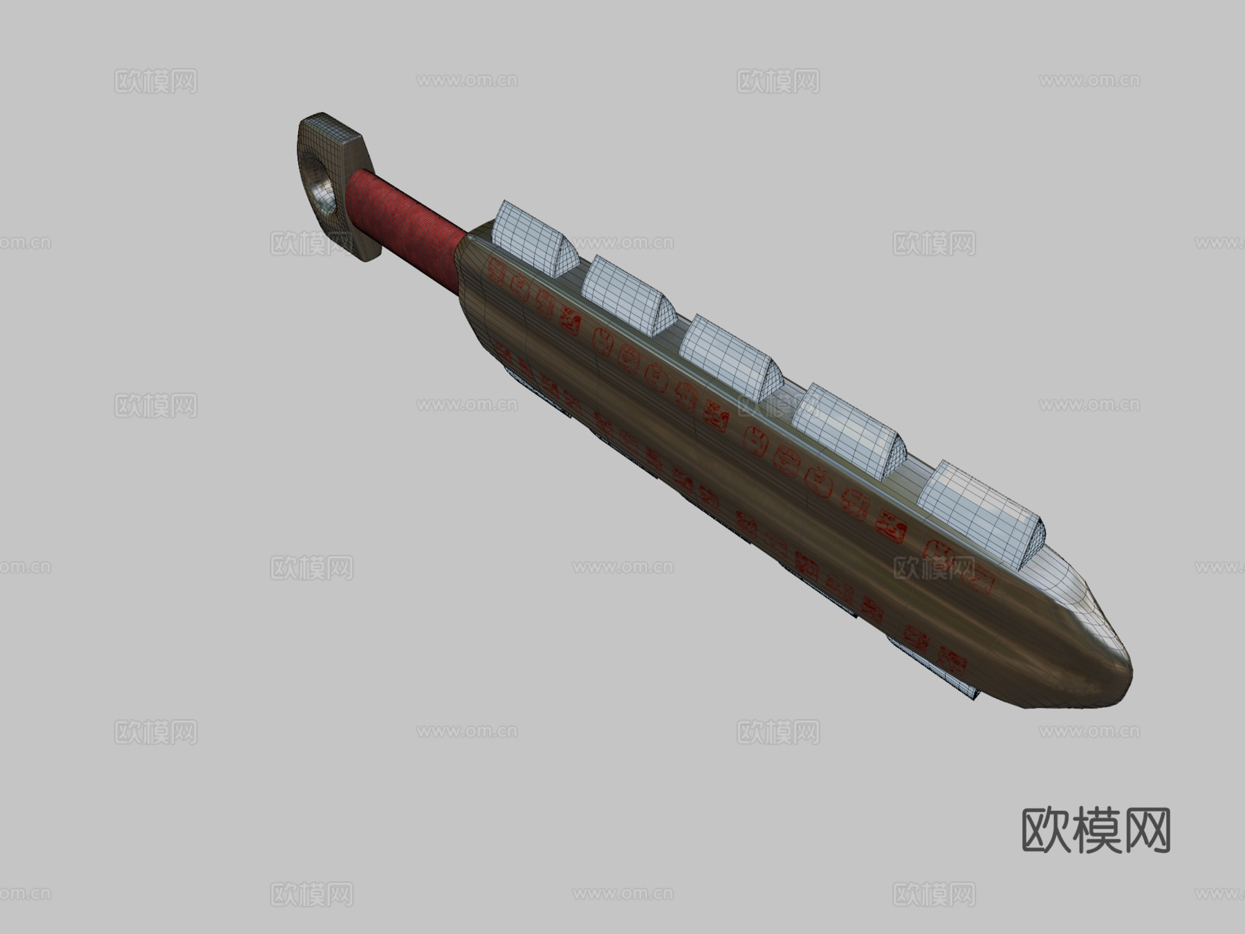 阿兹特克风格战斧3d模型下载（渲染图2）