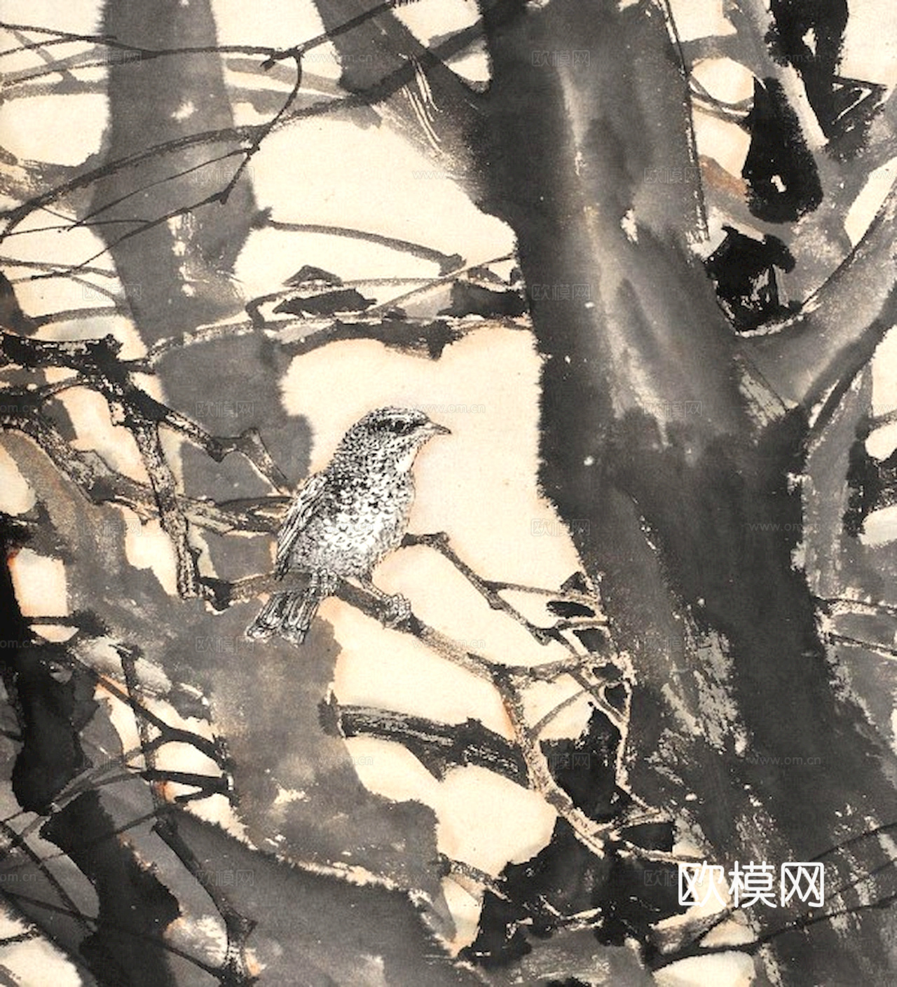 中式新中式挂画壁画字画山水花鸟背景墙壁纸装饰画抽象画油画下载