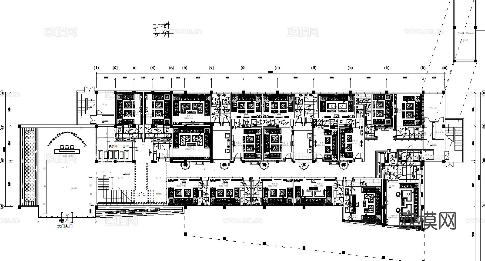 5套现代商务KTV室内CAD施工图效果图cad施工图
