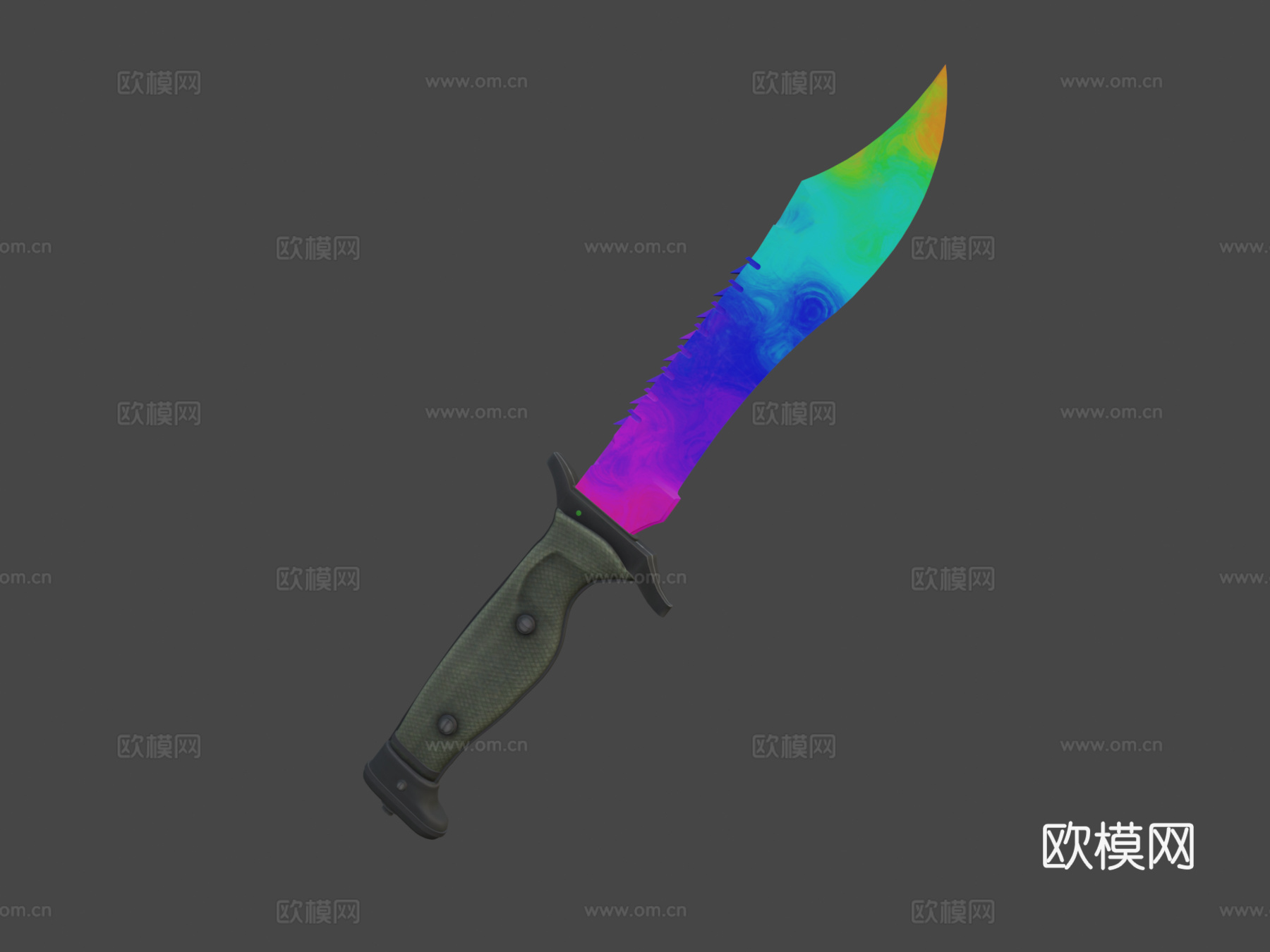 鲍伊刀彩色油墨3d模型下载（渲染图5）