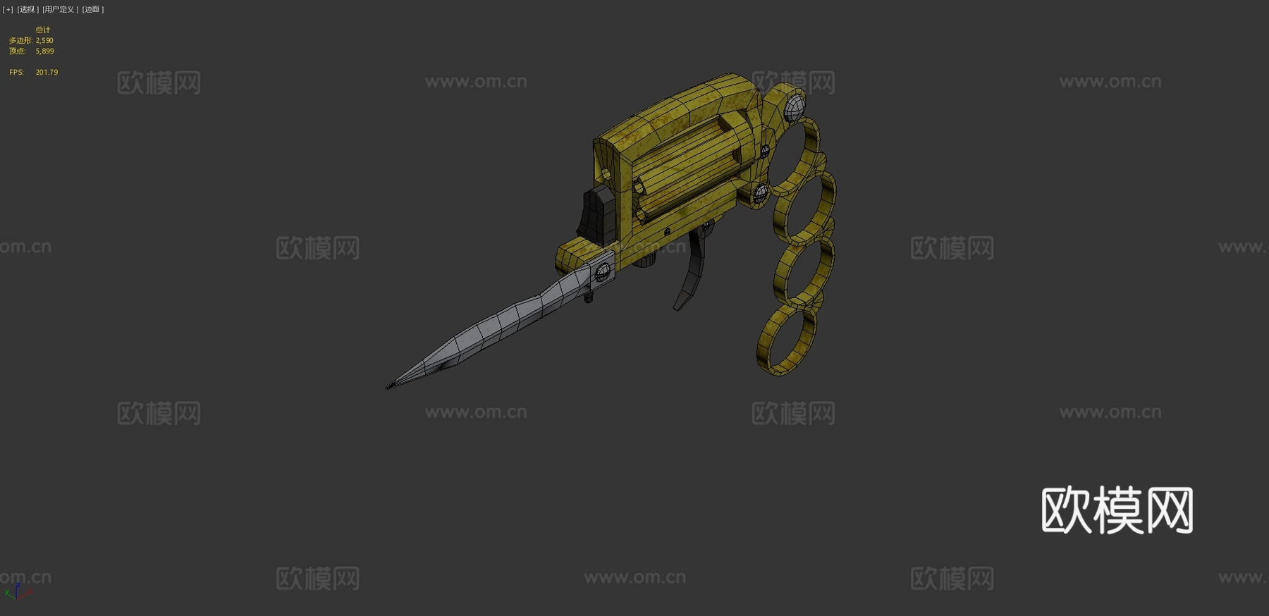 阿帕奇左轮3d模型下载（渲染图4）