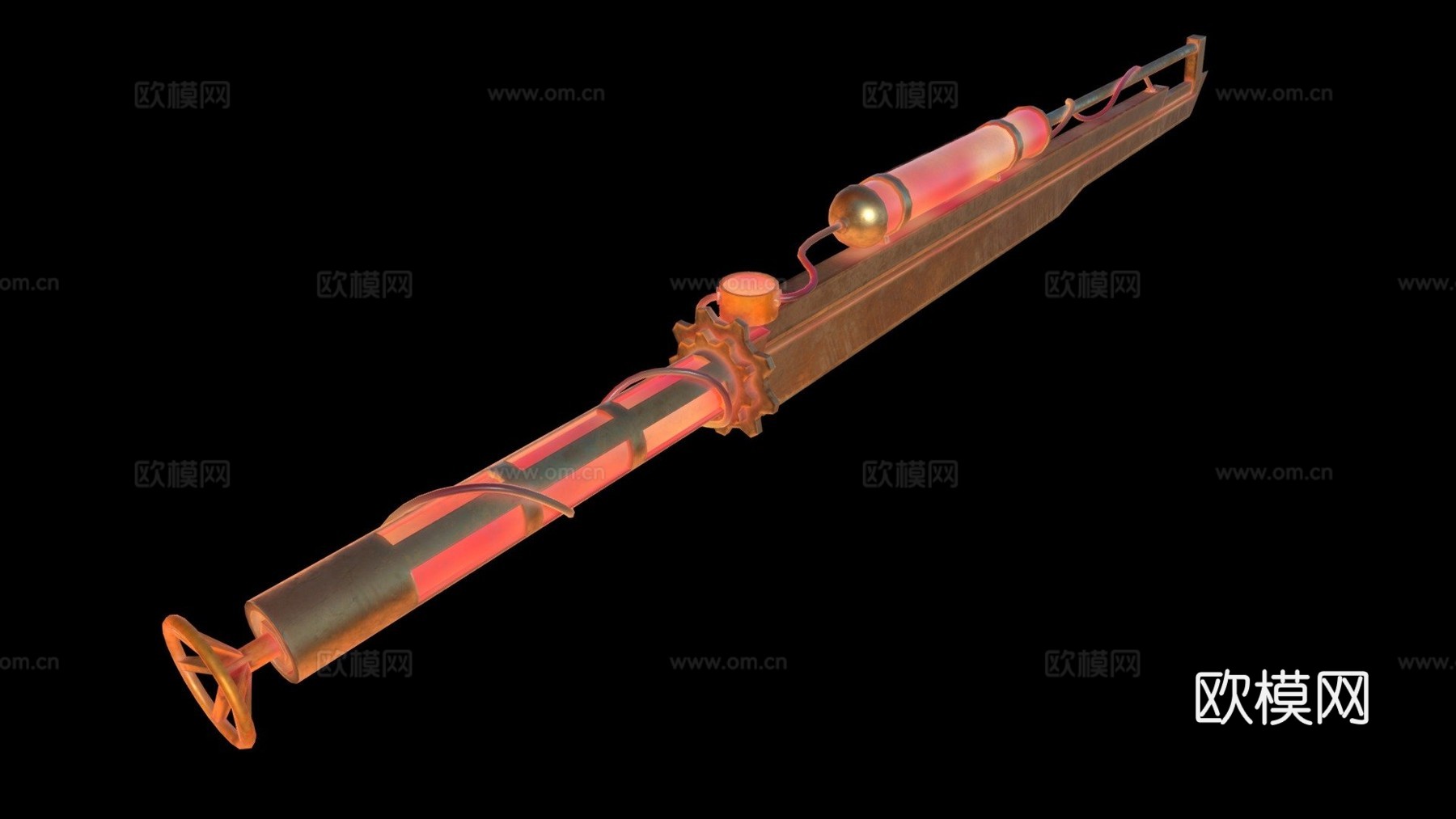 蒸汽朋克金剑发光23d模型下载（渲染图1）