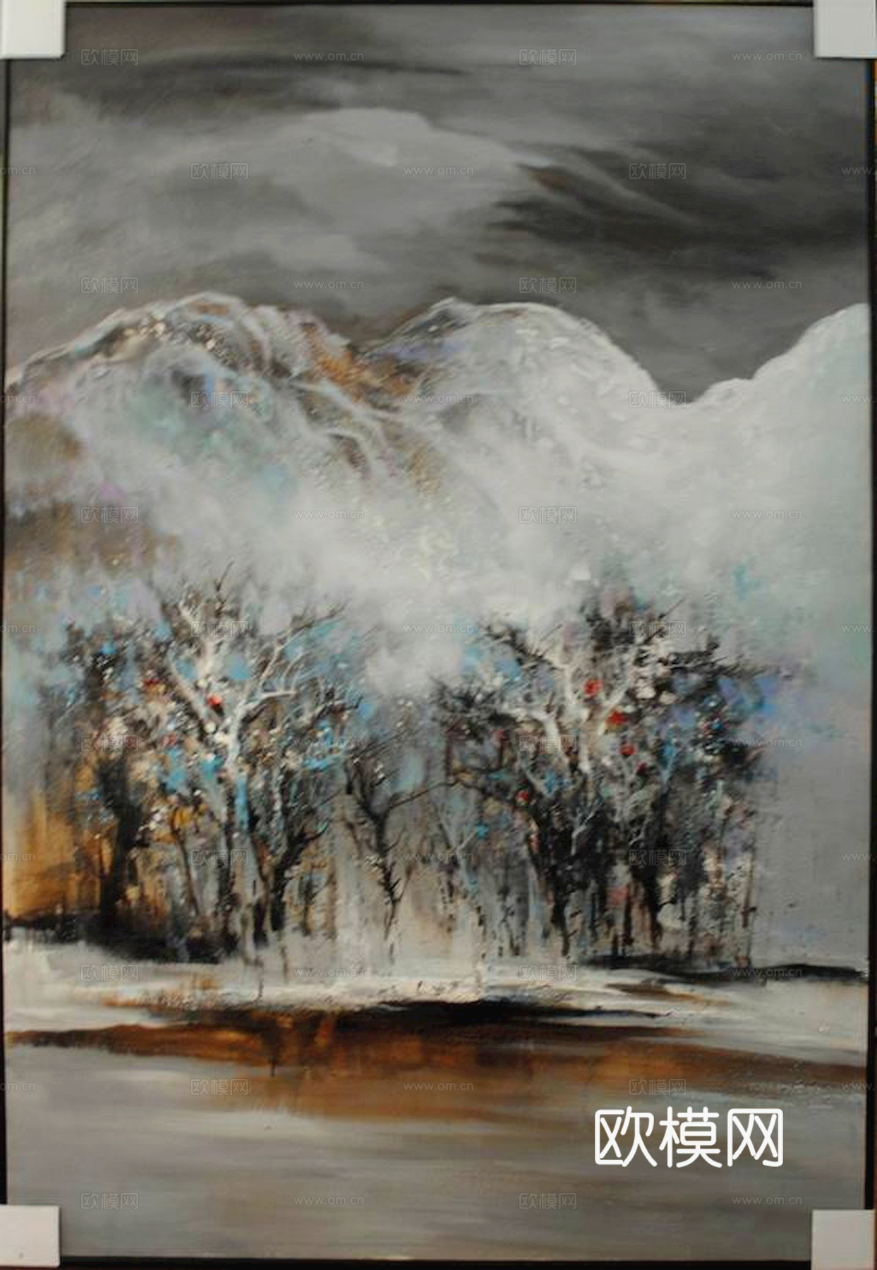 中式新中式挂画壁画字画山水花鸟背景墙壁纸装饰画抽象画油画下载