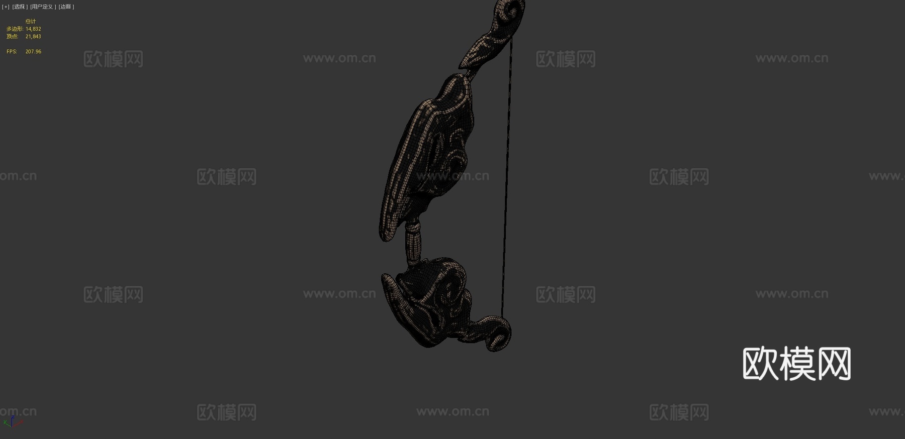 古弓3d模型下载（渲染图4）