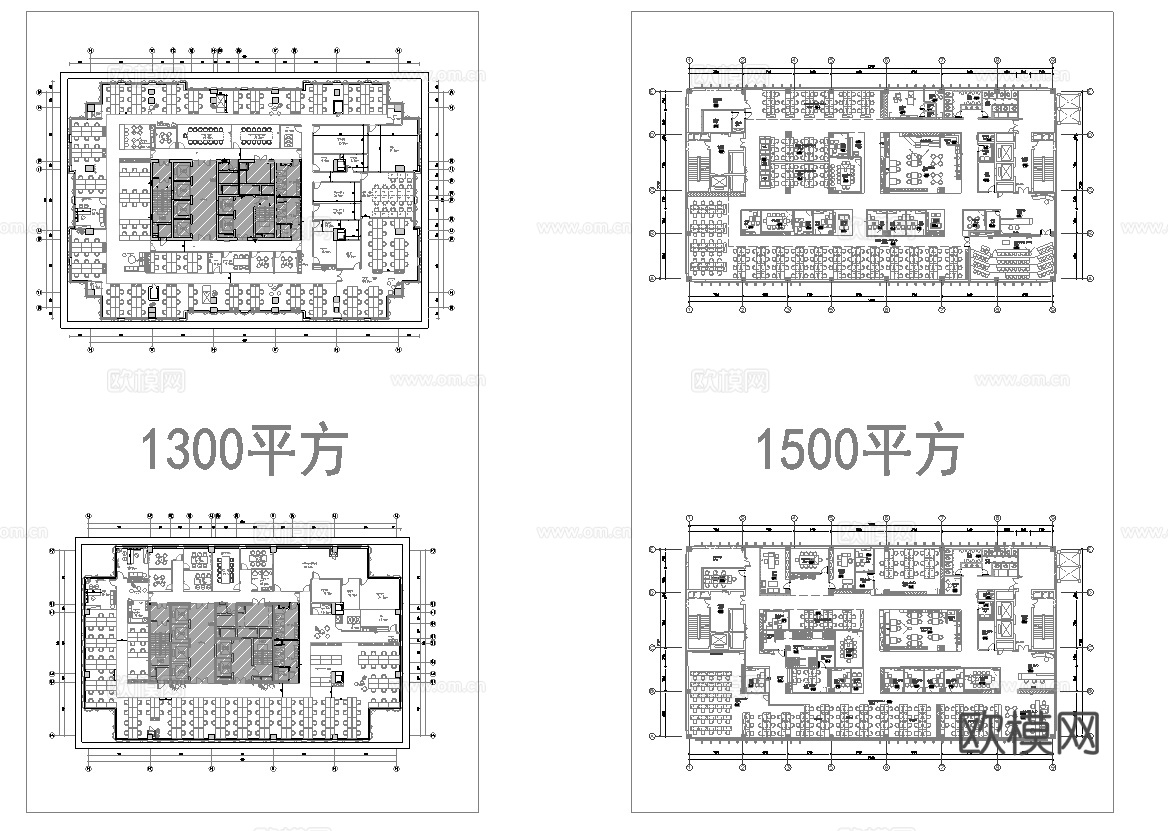 28套办公室 最新平面施工图合集cad施工图