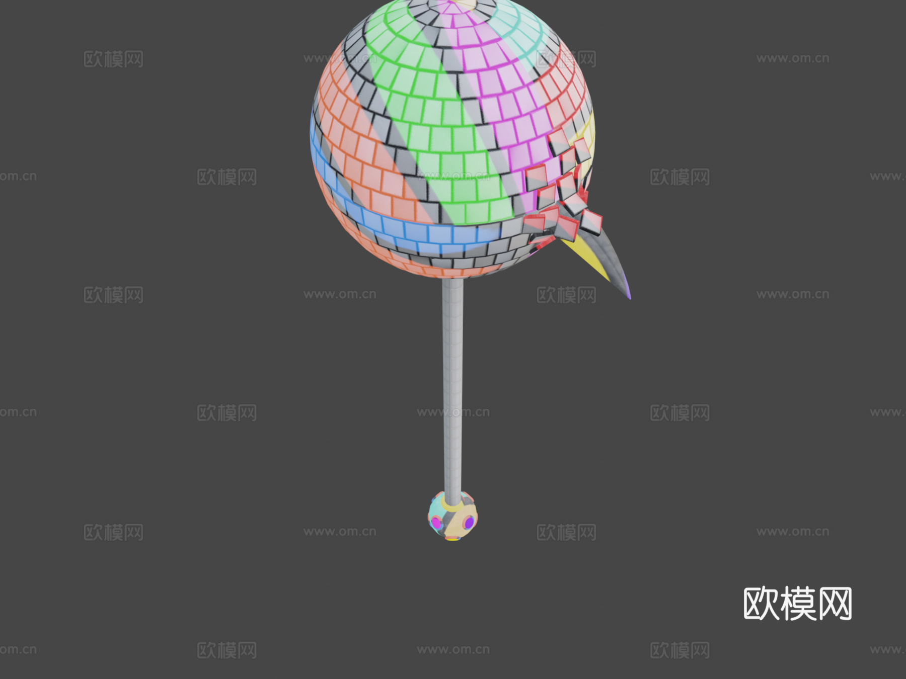 迪斯科斗殴收割工具3d模型下载（渲染图7）