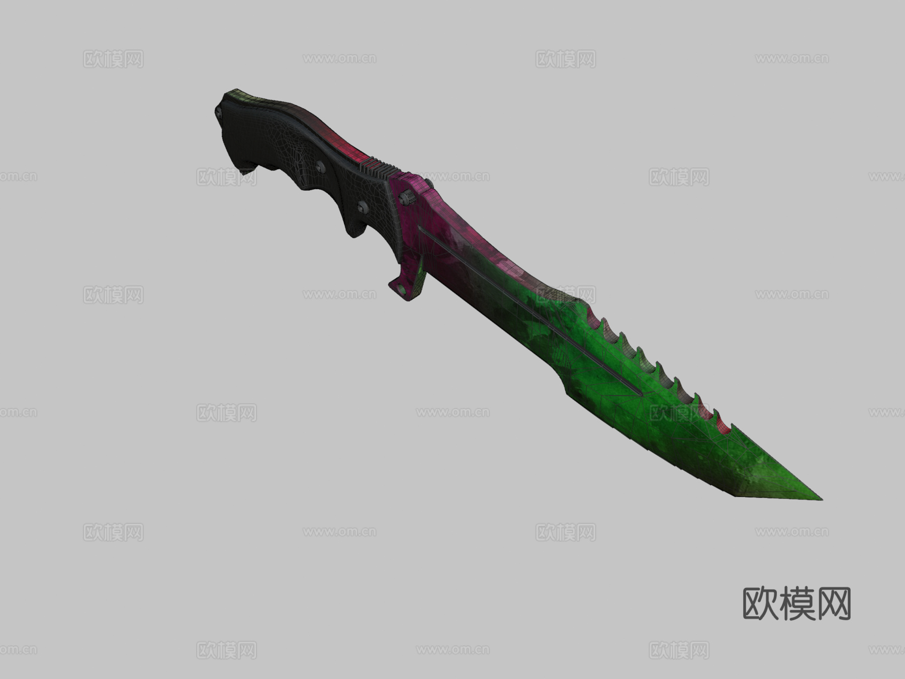 汗血杀手猎人刀3d模型下载（渲染图2）
