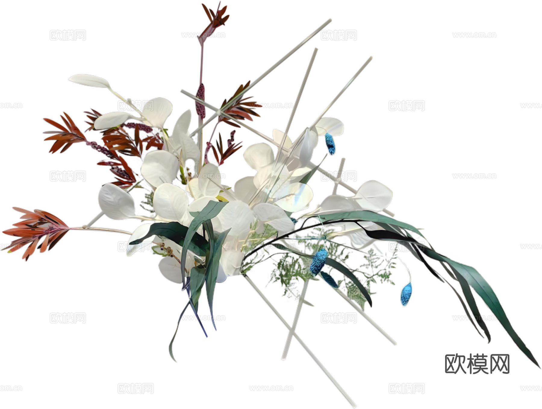 现代花卉植物PNG免抠