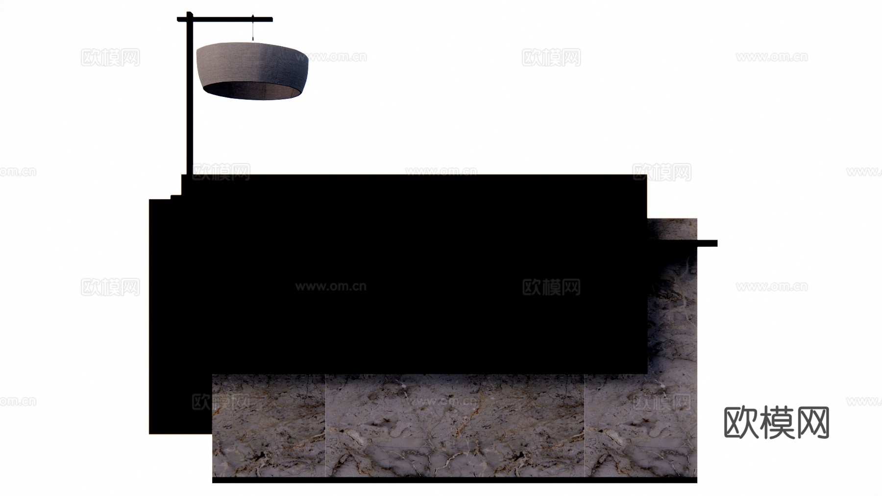 酒店前台 前台 工位 展厅su模型