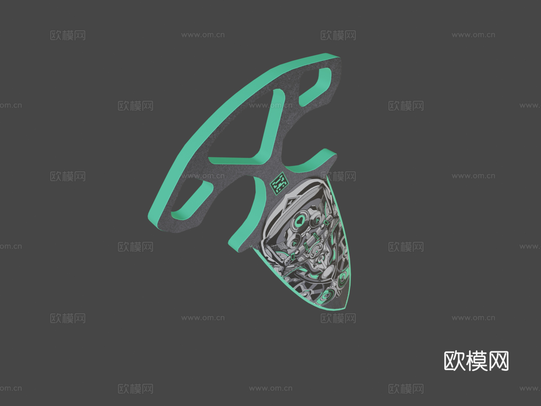 赛博爱推3d模型下载（渲染图5）