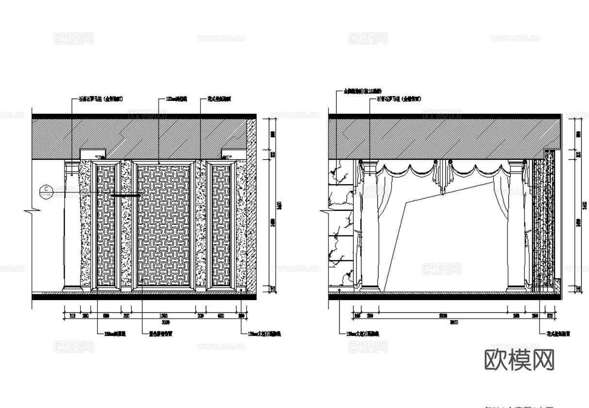 5套现代商务KTV室内CAD施工图效果图cad施工图