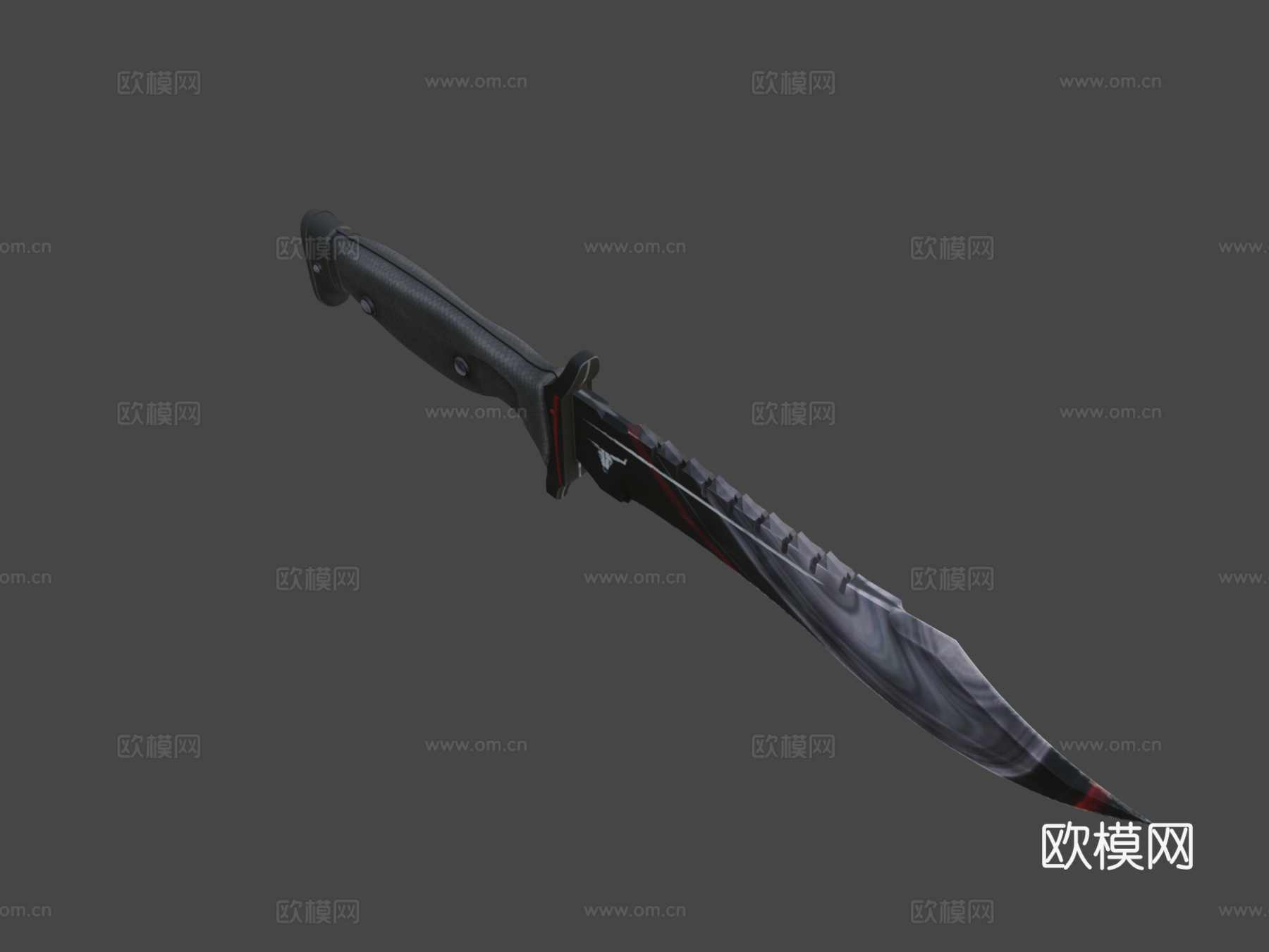 鲍伊猎刀苏格兰纹4号3d模型下载（渲染图8）