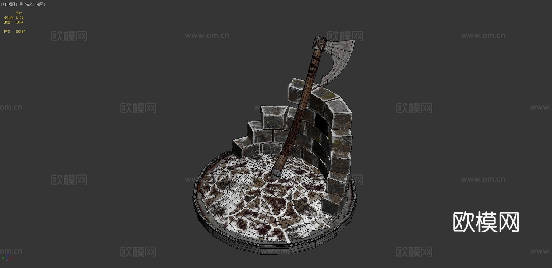 维京战斧3d模型下载（渲染图4）