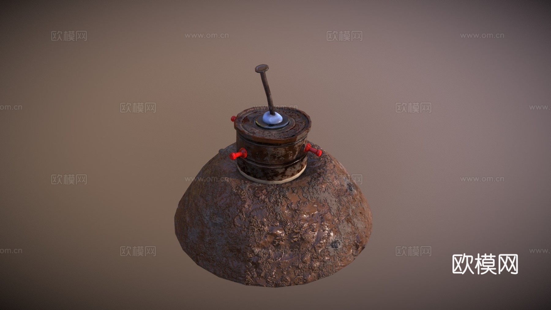 豆罐地雷原位3d模型下载（渲染图1）